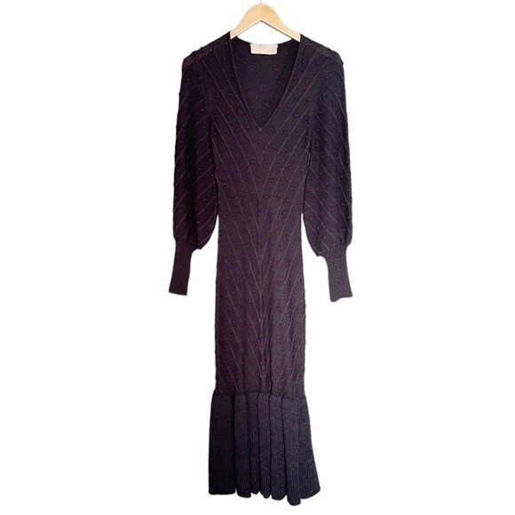 Keepsake The Label Melody Knit Sweater Dress Midnight Blue Midi Size Small US 4 - Picture 2 of 14